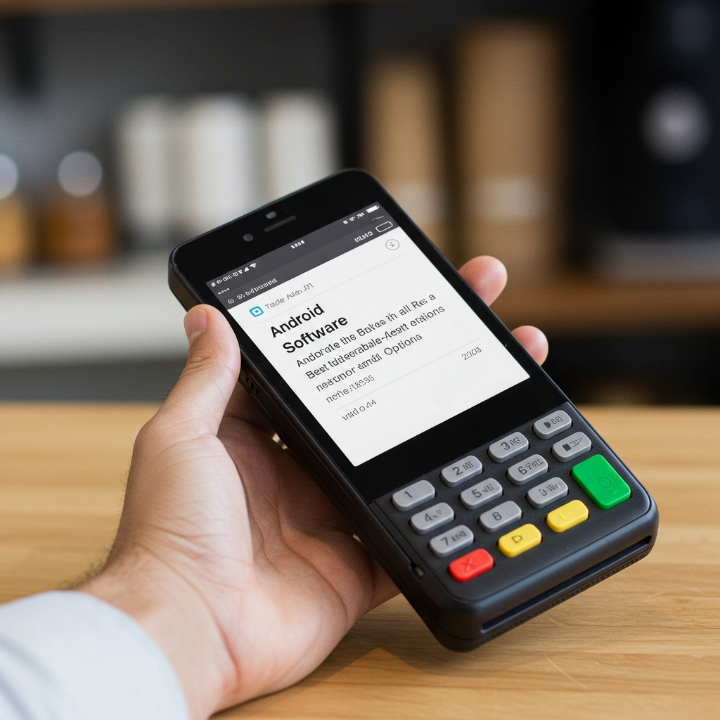 Generate a high-quality, relevant image prompt for an article about: Android POS Software: Best Affo