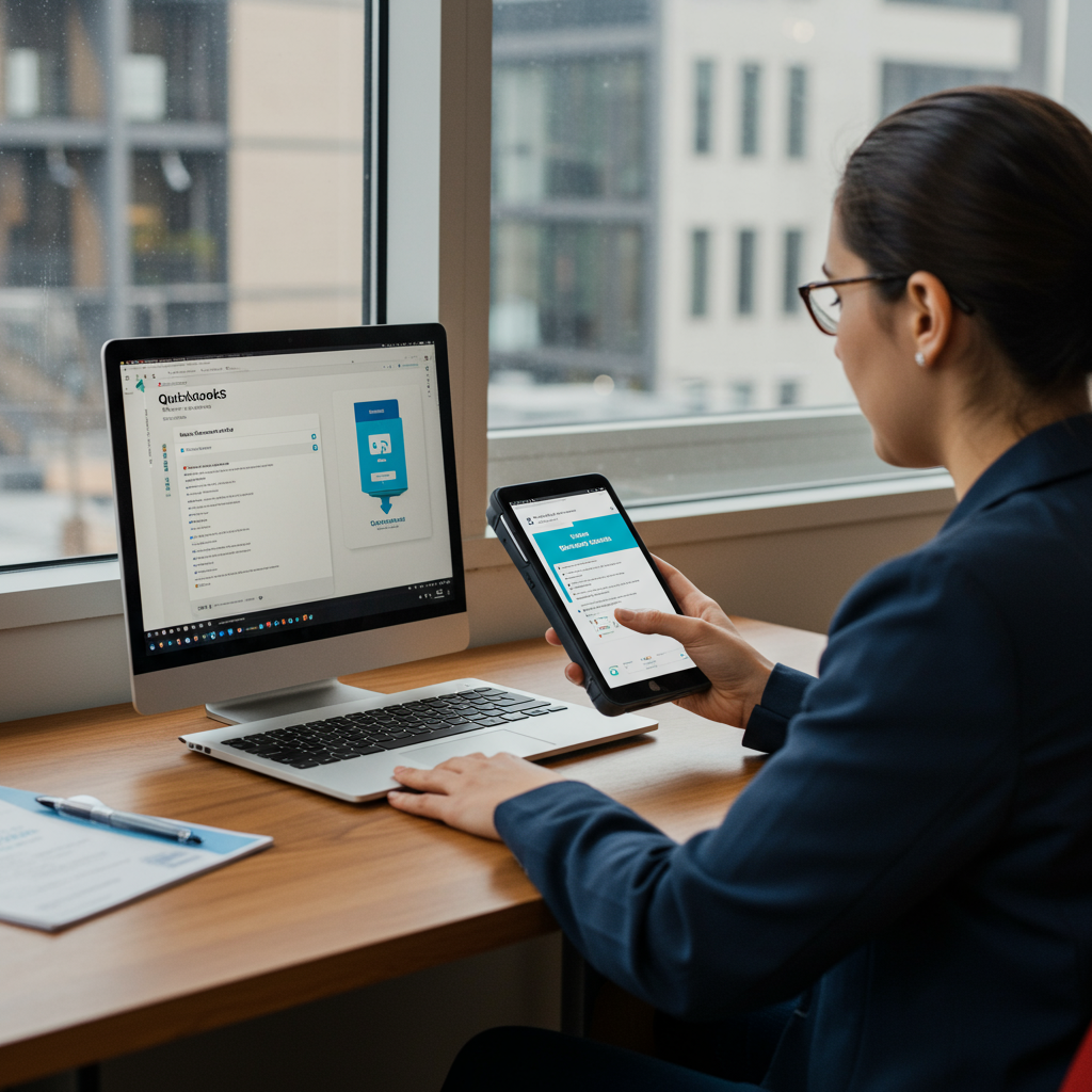 Generate a high-quality, relevant image prompt for an article about: QuickBooks POS Software: Best F